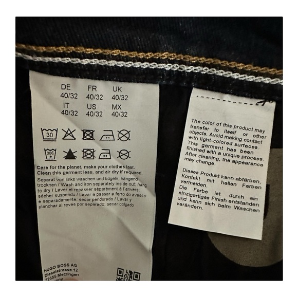 Hugo Boss Delaware Slim-Fit Jeans Dark Blue Men’s Size 40/32 - Picture 10 of 10